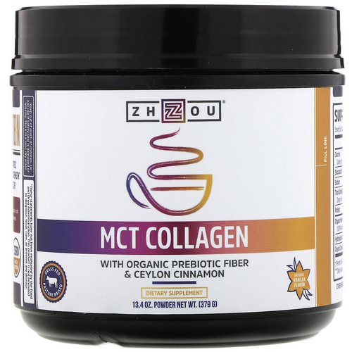Zhou Nutrition, MCT Collagen, Natural Vanilla, 13.4 oz (379 g) فوائد