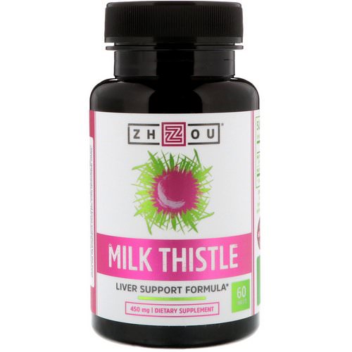 Zhou Nutrition, Milk Thistle, Live Support Formula, 450 mg, 60 Tablets فوائد