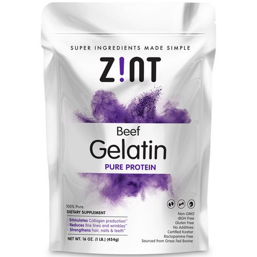 Zint, Beef Gelatin, Pure Protein, 16 oz (454 g) فوائد