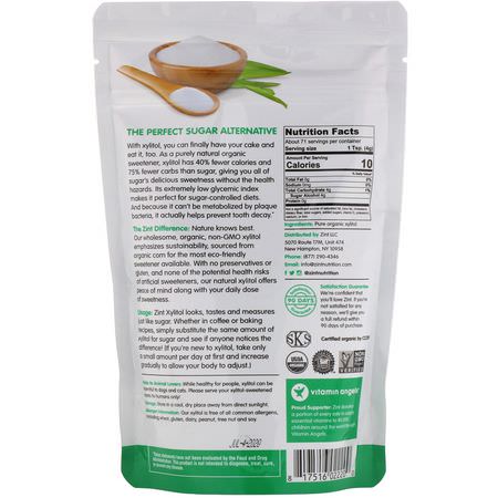 Zint, Organic Xylitol, Nature's Sweetener, 10 oz (283 g):Xylitol, المحليات
