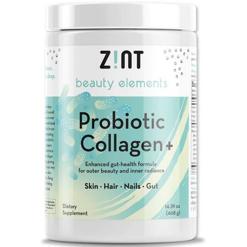 Zint, Probiotic Collagen +, For Skin, Hair, Nails, Gut, 14.39 oz (408 g) فوائد