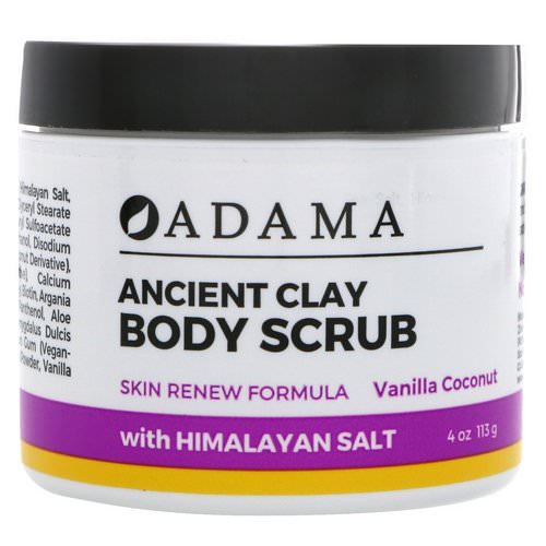 Zion Health, Adama, Ancient Clay, Body Scrub, Vanilla Coconut, 4 oz (113 g) فوائد