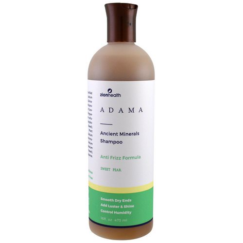 Zion Health, Adama, Ancient Minerals Shampoo, Anti Frizz Formula, Sweet Pear, 16 fl oz (473 ml) فوائد