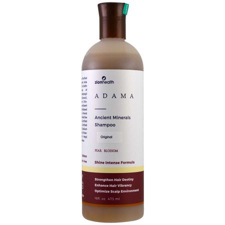 Zion Health, Adama, Ancient Minerals Shampoo, Original, Pear Blossom, 16 fl oz (473 ml):شامب, العناية بالشعر