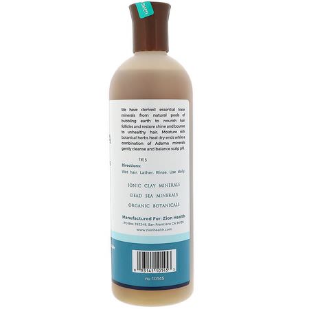 Zion Health, Adama, Ancient Minerals Shampoo, White Coconut, 16 fl oz (473 ml):شامب, العناية بالشعر