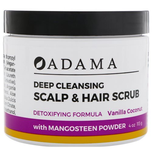 Zion Health, Adama, Deep Cleansing Scalp & Hair Scrub, Vanilla Coconut, 4 oz (113 g) فوائد