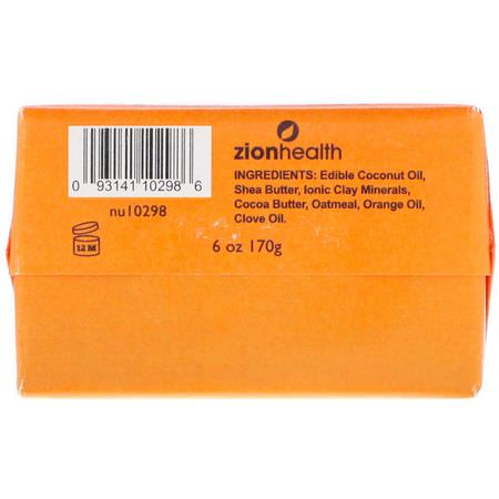 Zion Health, Ancient Clay Soap, Clove Orange, 6 oz (170 g):شريط الصابون, دش