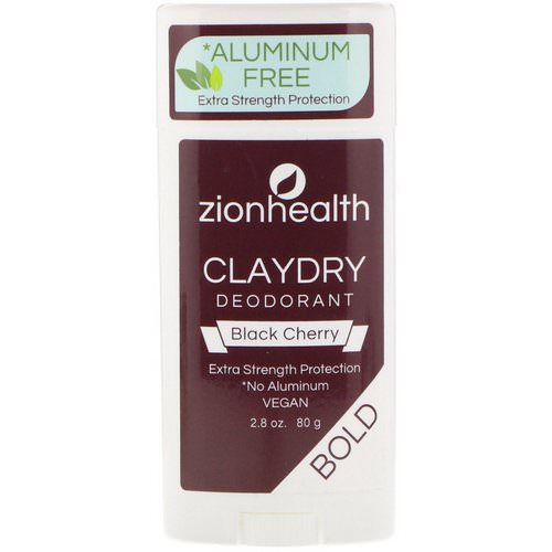 Zion Health, Bold, ClayDry Deodorant, Black Cherry, 2.8 oz (80 g) فوائد