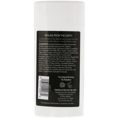 Zion Health, Bold, ClayDry Deodorant, Charcoal Mint, 2.8 oz (80 g):مزيل العرق, الحمام