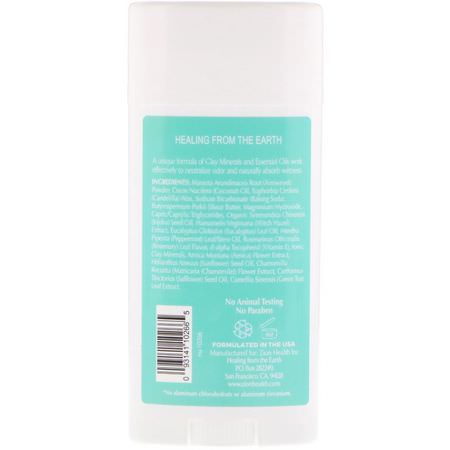 Zion Health, Bold, ClayDry Deodorant, Eucalyptus Mint, 2.8 oz (80 g):مزيل العرق, الحمام