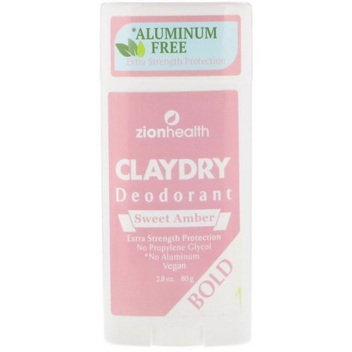 Zion Health, Bold, Clay Dry Deodorant, Sweet Amber, 2.8 oz (80 g) فوائد