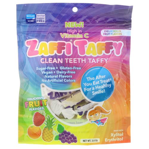 Zollipops, Zaffi Taffy, Clean Teeth Taffy, Delicious Fruit Flavors, 3.0 oz فوائد