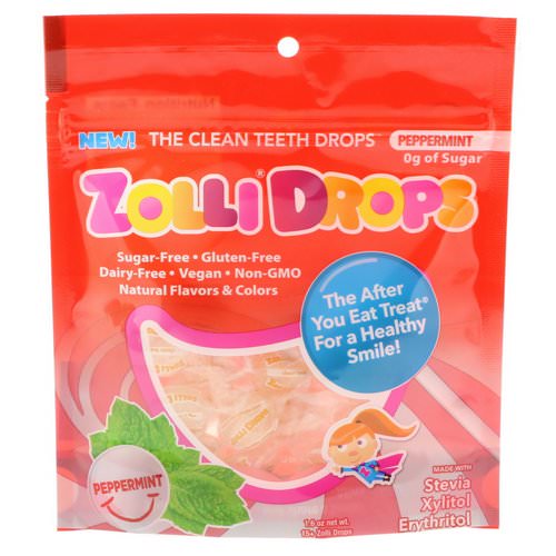 Zollipops, Zolli Drops, The Clean Teeth Drops, Peppermint, 15+ Zolli Drops, 1.6 oz فوائد