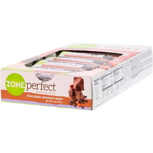 ZonePerfect, Nutrition Bars, Chocolate Almond Raisin, 12 Bars, 1.76 oz (50 g) Each فوائد