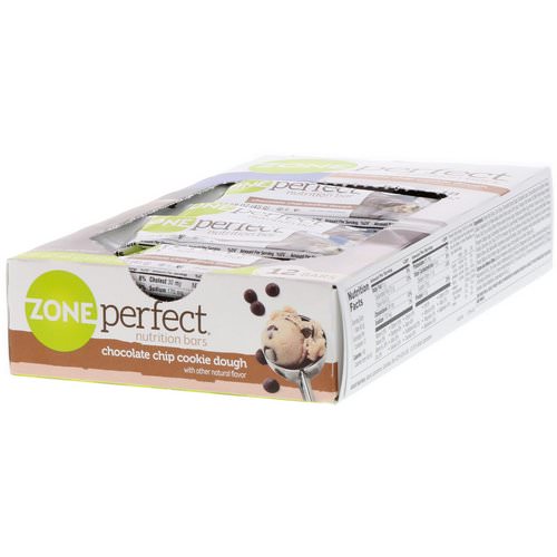 ZonePerfect, Nutrition Bars, Chocolate Chip Cookie Dough, 12 Bars, 1.58 oz (45 g) Each فوائد