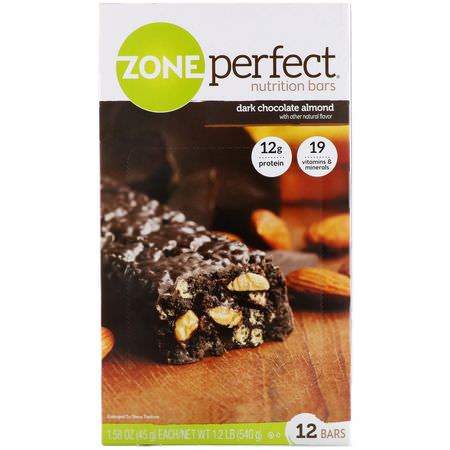 ZonePerfect, Nutrition Bars, Dark Chocolate Almond, 12 Bars, 1.58 oz (45 g) Each:الحانات الغذائية